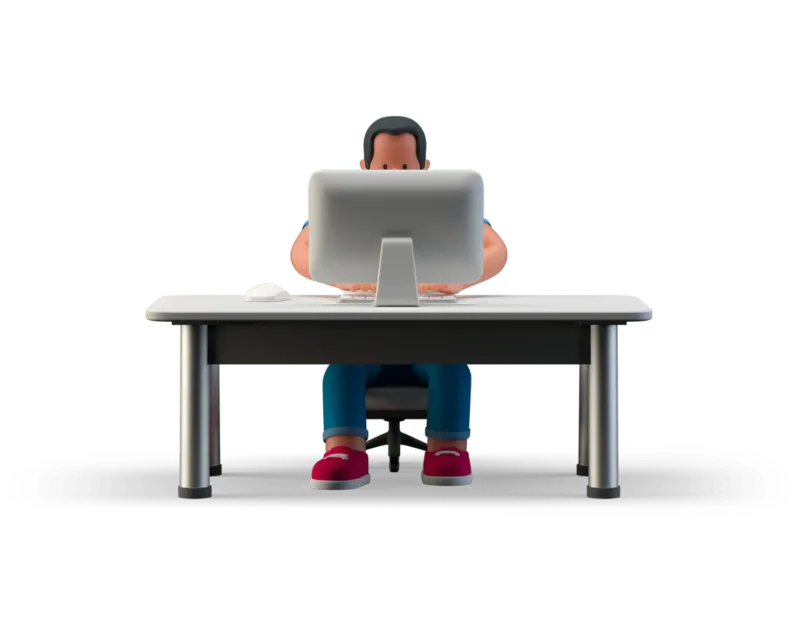 Senior Nederlandse developer van Software Vrienden aan het programmeren